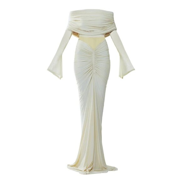 Deme by Gabriella Jolene Gown in Off White X-Small New Womens Maxi Dress - Picture 10 of 17